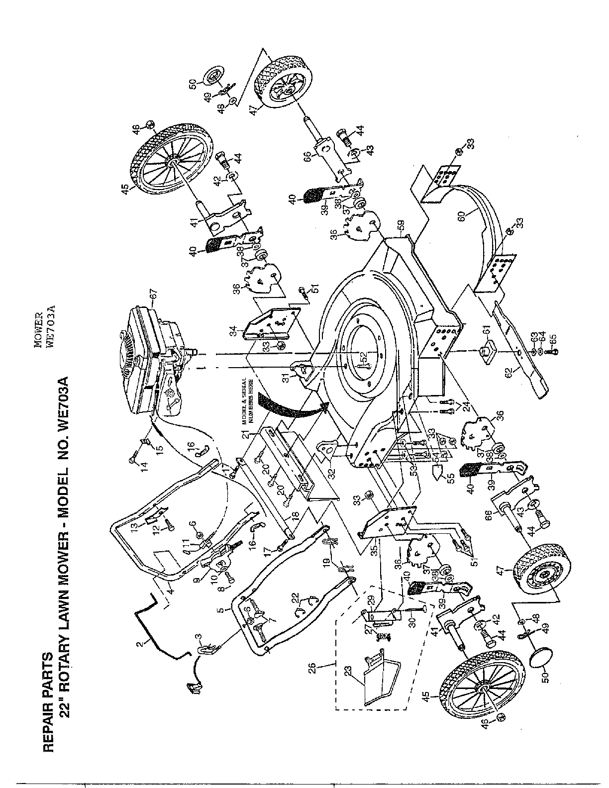 22" rotary lawn mower