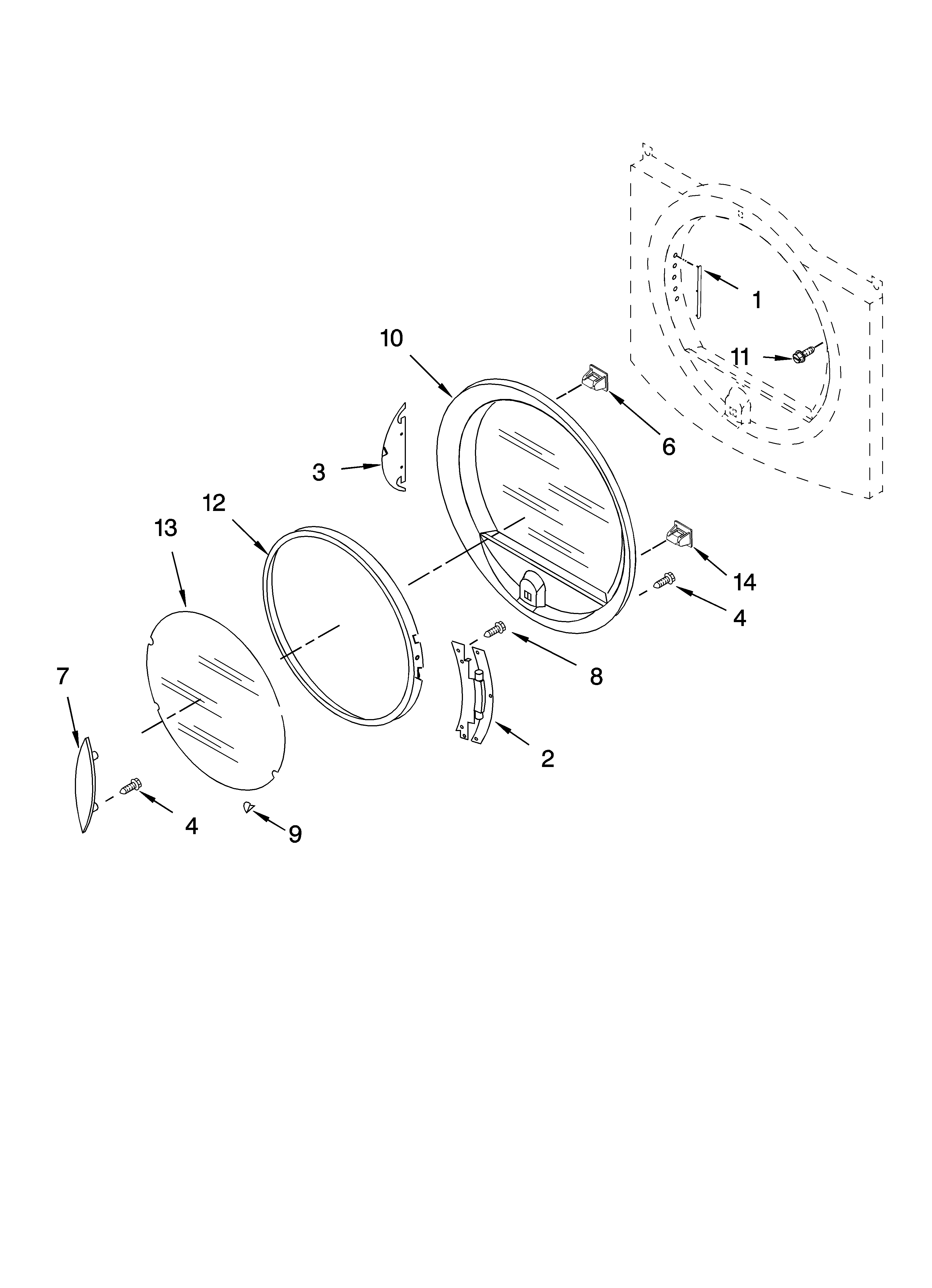 Door parts, optional parts (not included)
