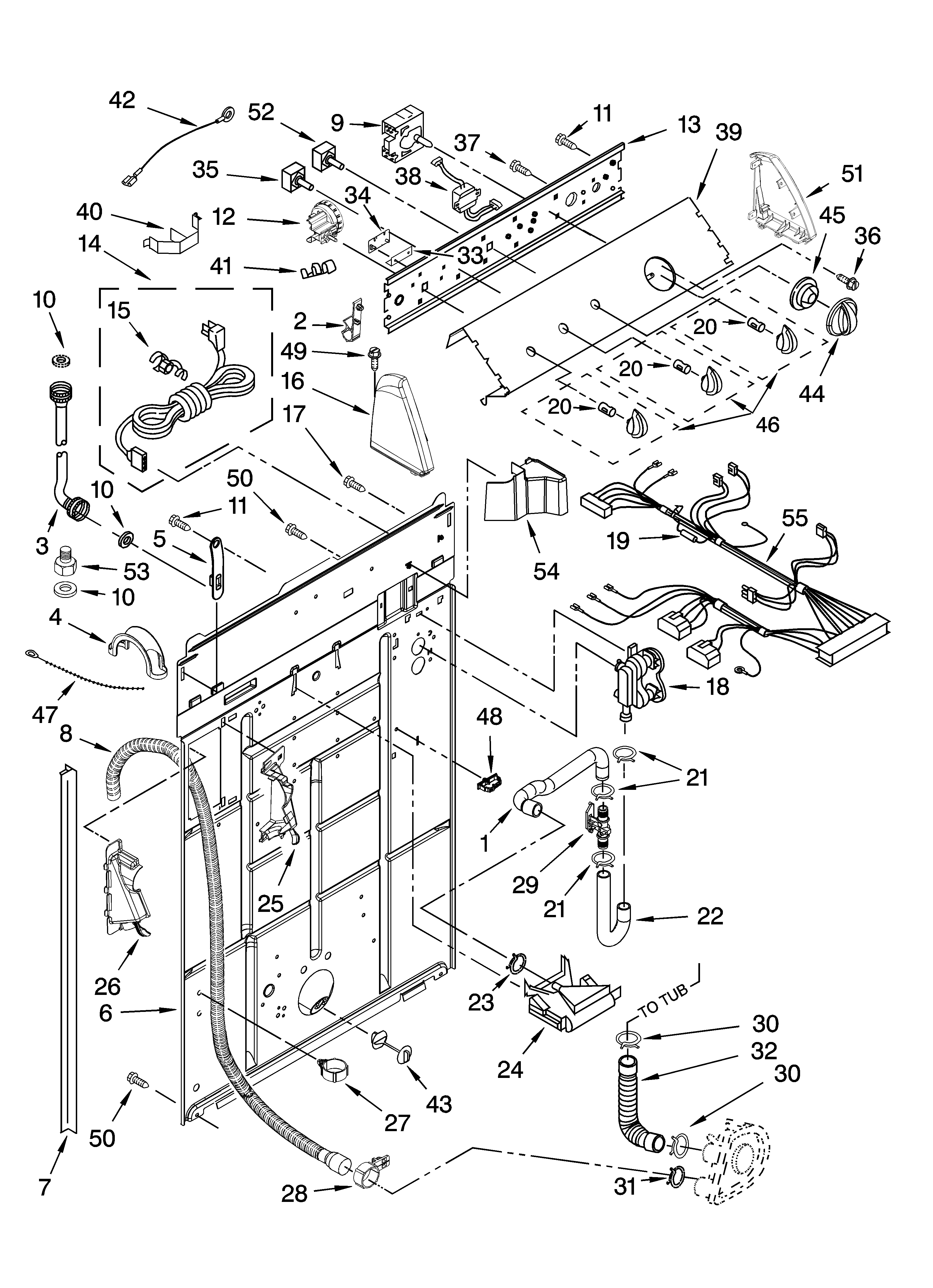 Controls and rear panel parts