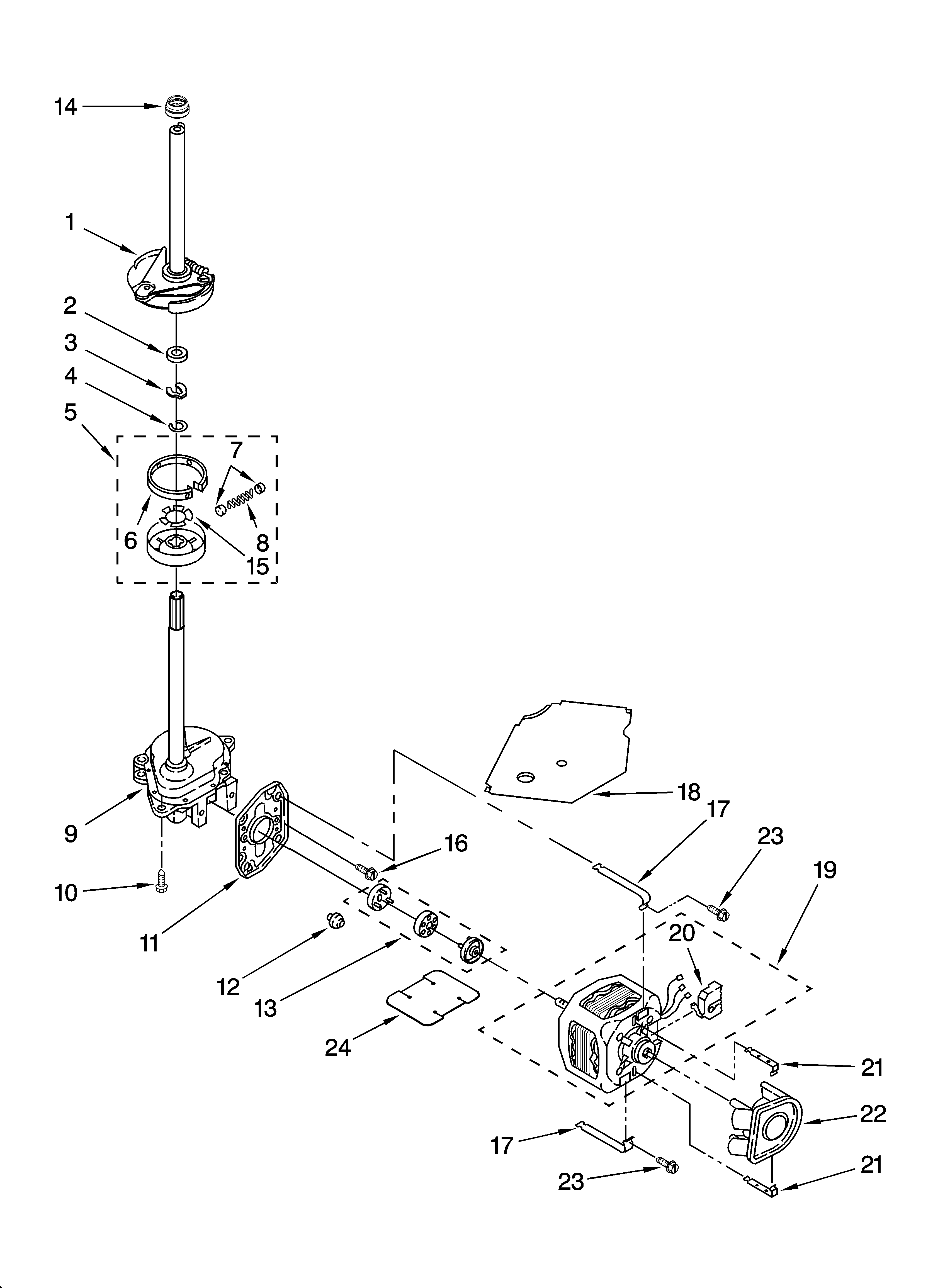 Brake, clutch, gearcase, motor and pump parts