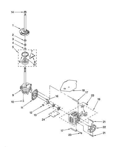 Brake, clutch, gearcase, motor and pump parts