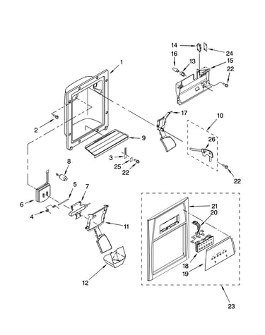 Dispenser front parts