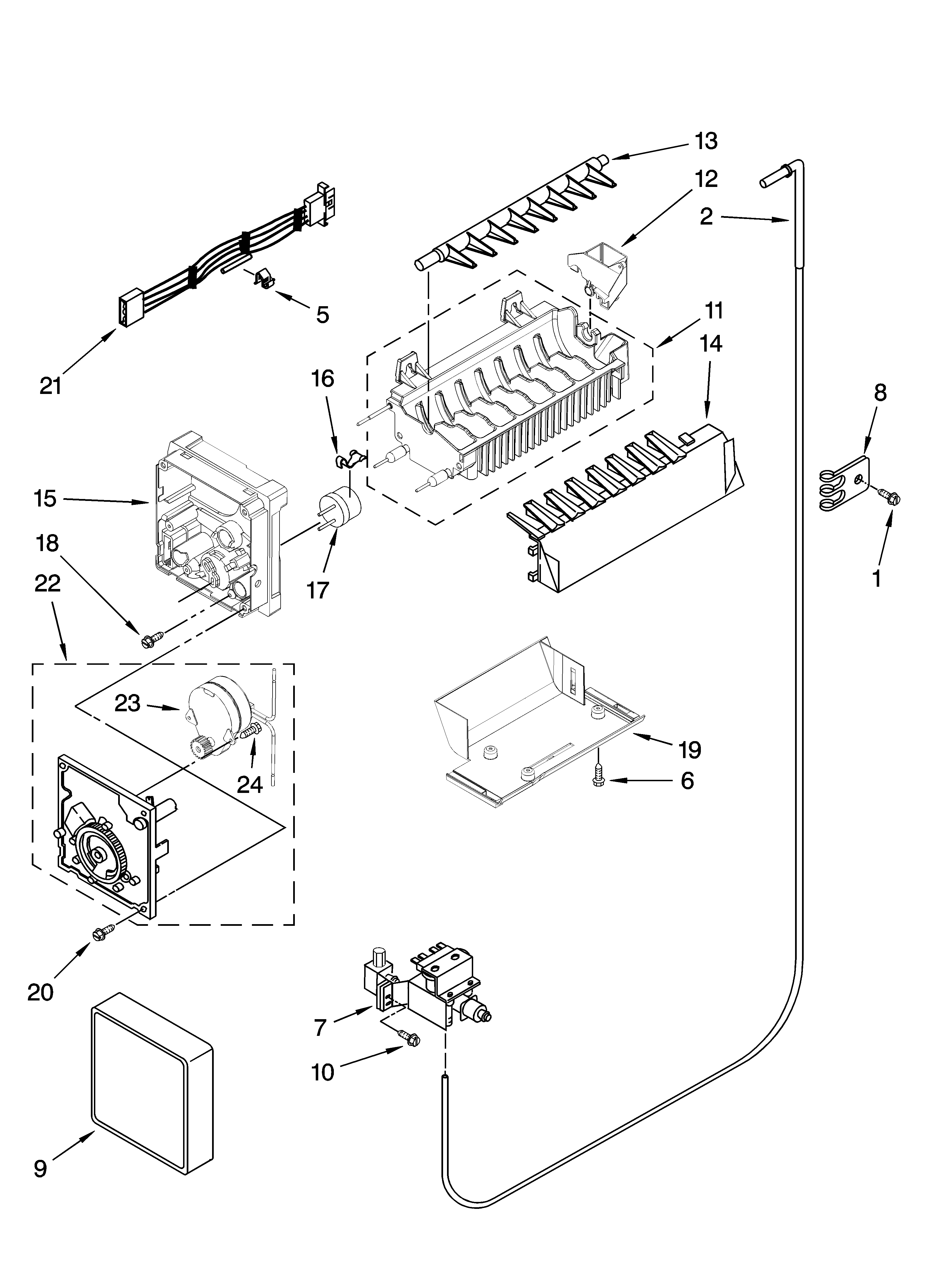 Icemaker parts, optional parts (not included)