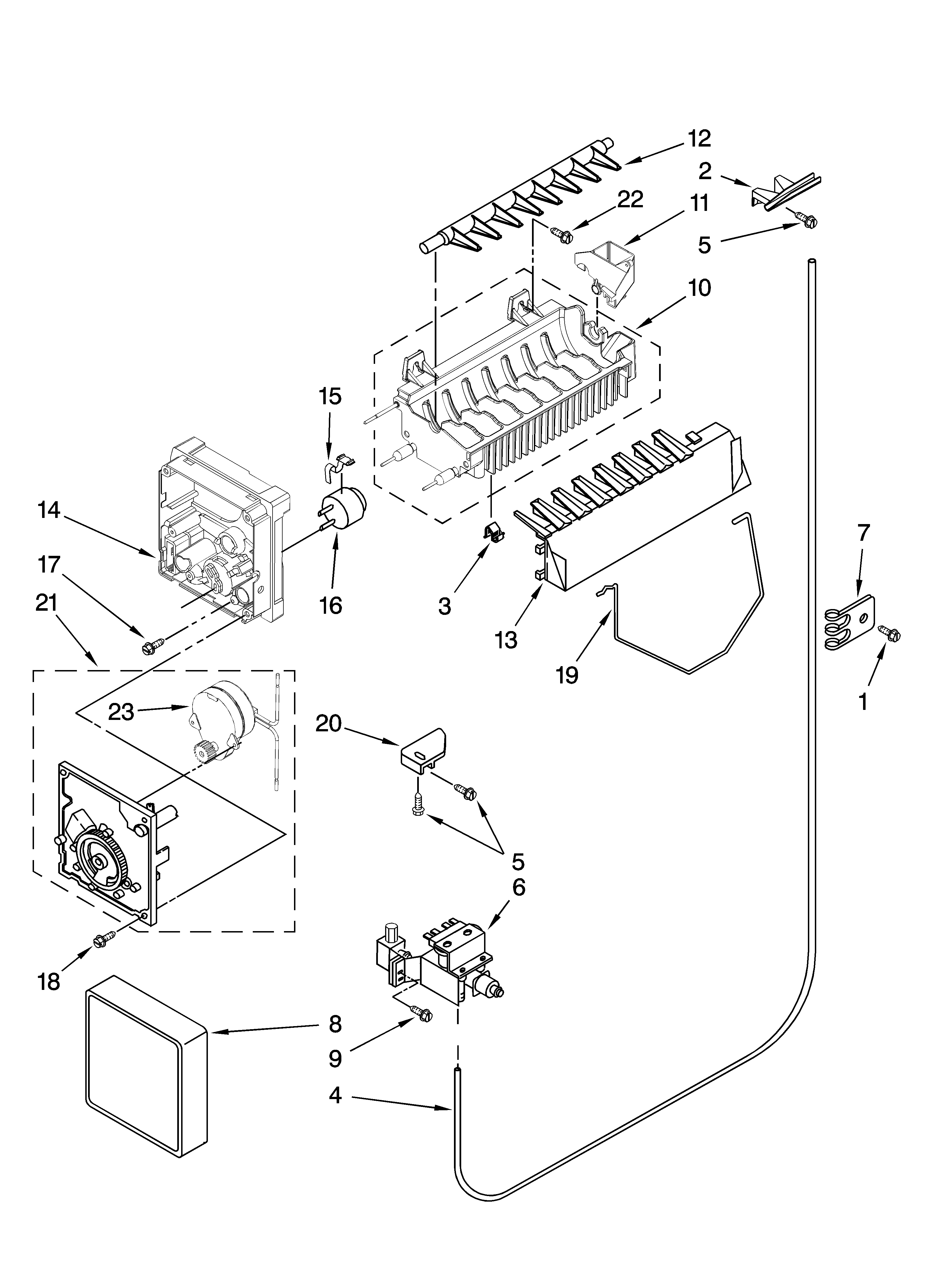 Icemaker parts, optional parts (not included)