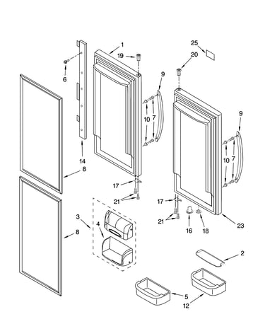 Refrigerator door parts