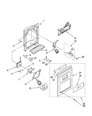Dispenser front parts