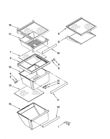 Refrigerator shelf parts
