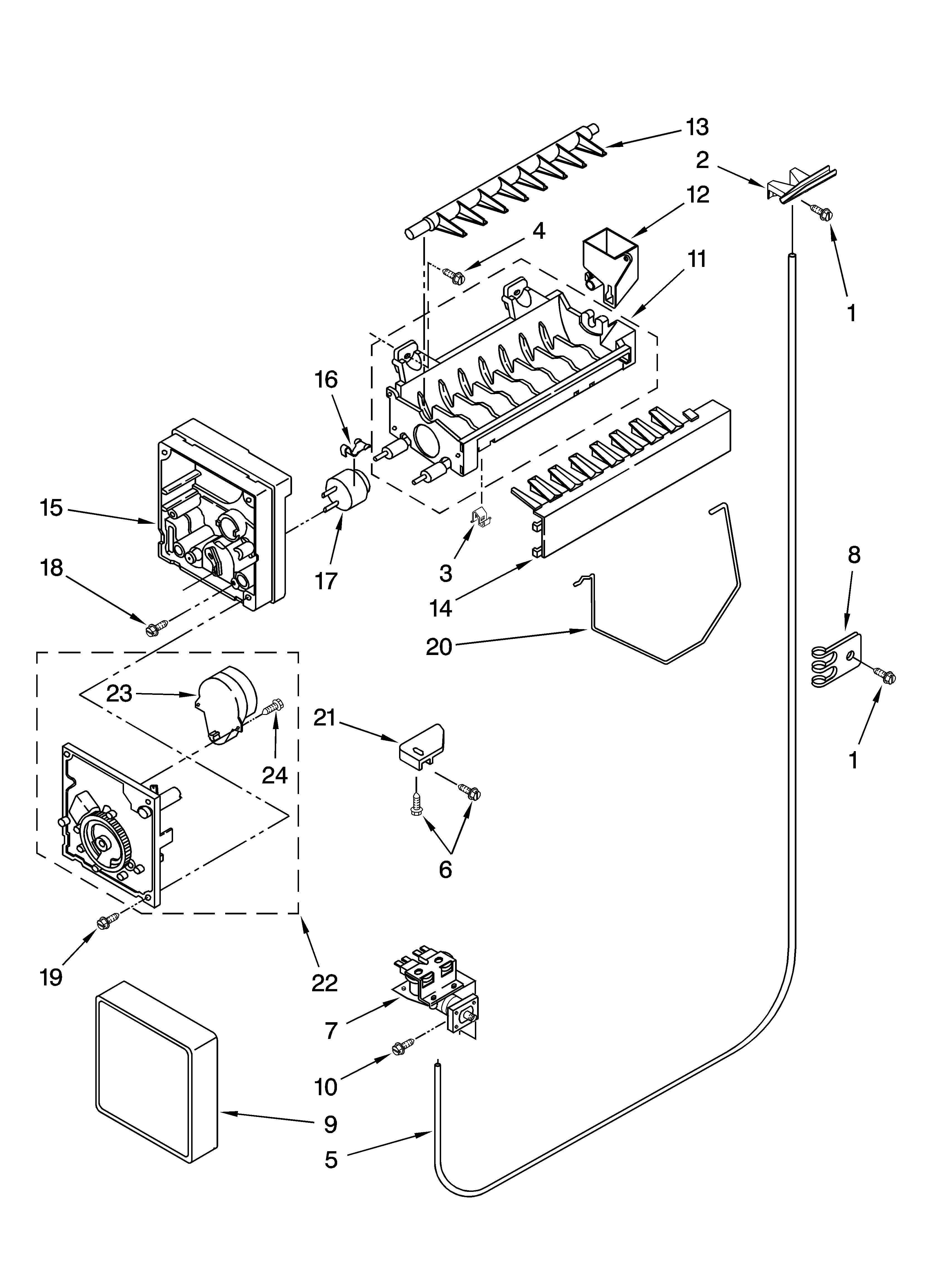 Icemaker parts, optional parts (not included)