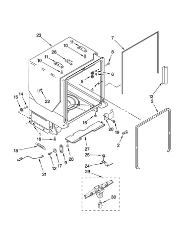 Tub and frame parts