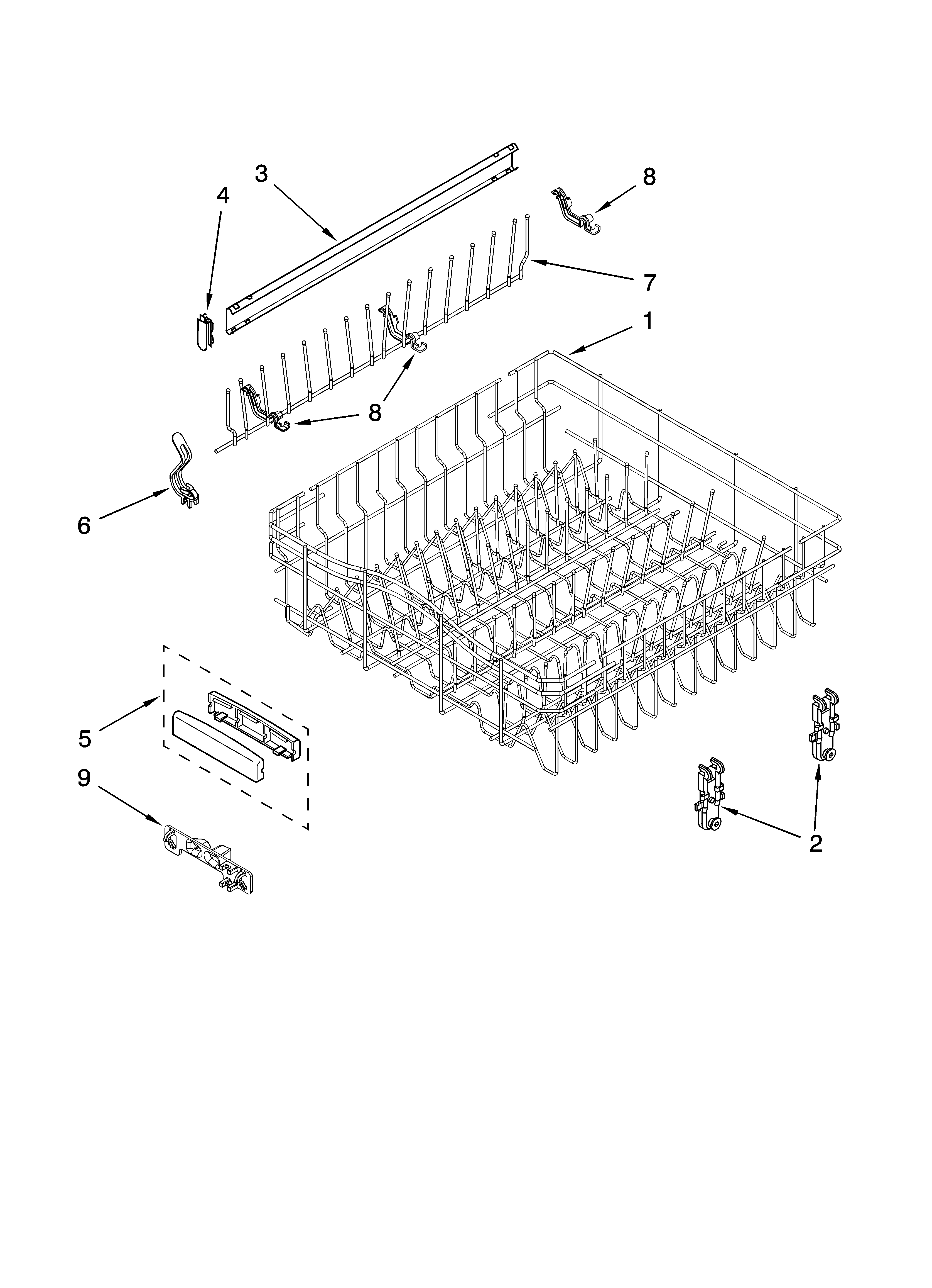 UPPER RACK AND TRACK PARTS