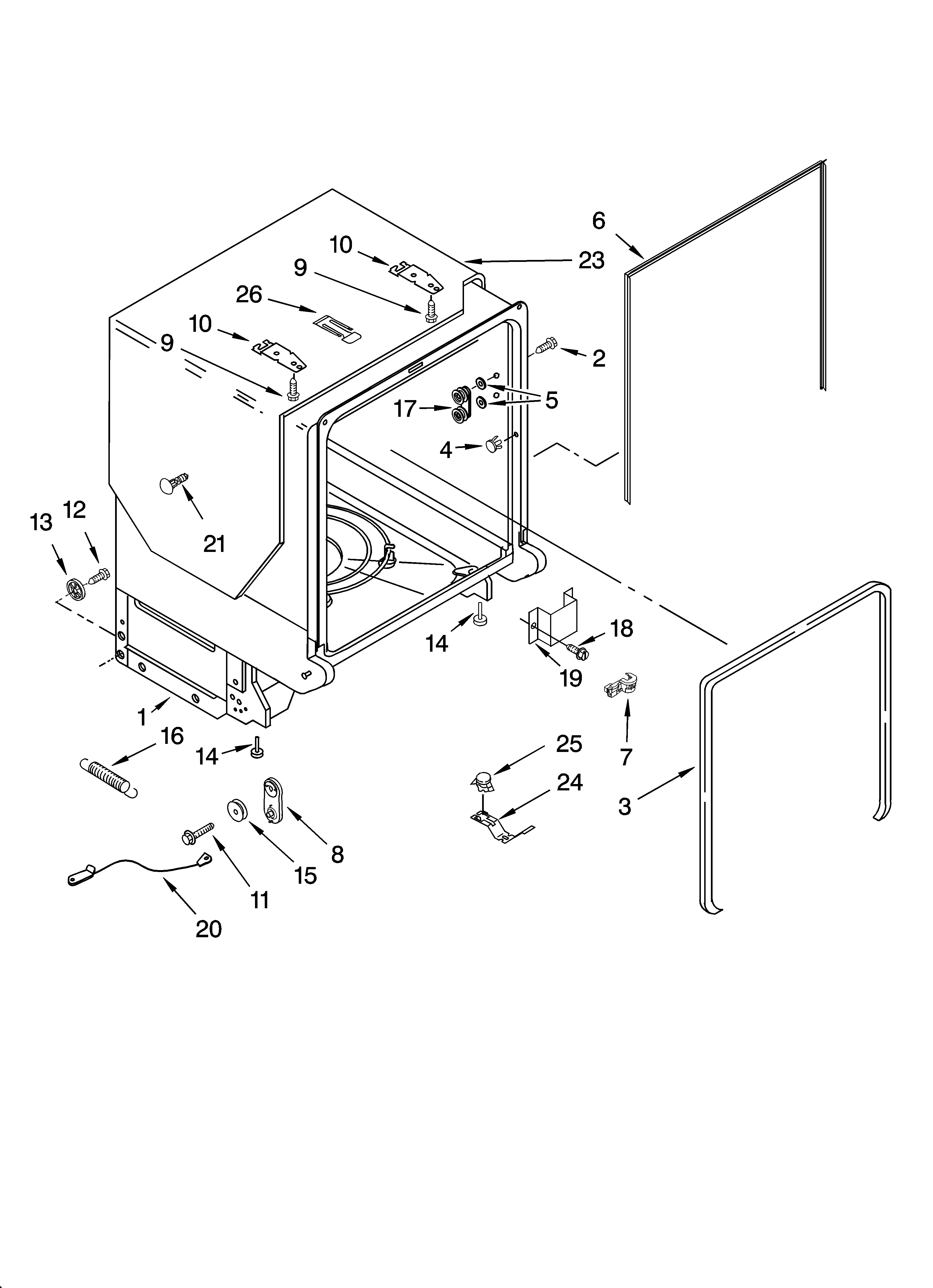 Tub and frame parts
