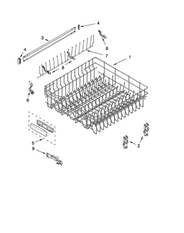 Upper rack and track parts
