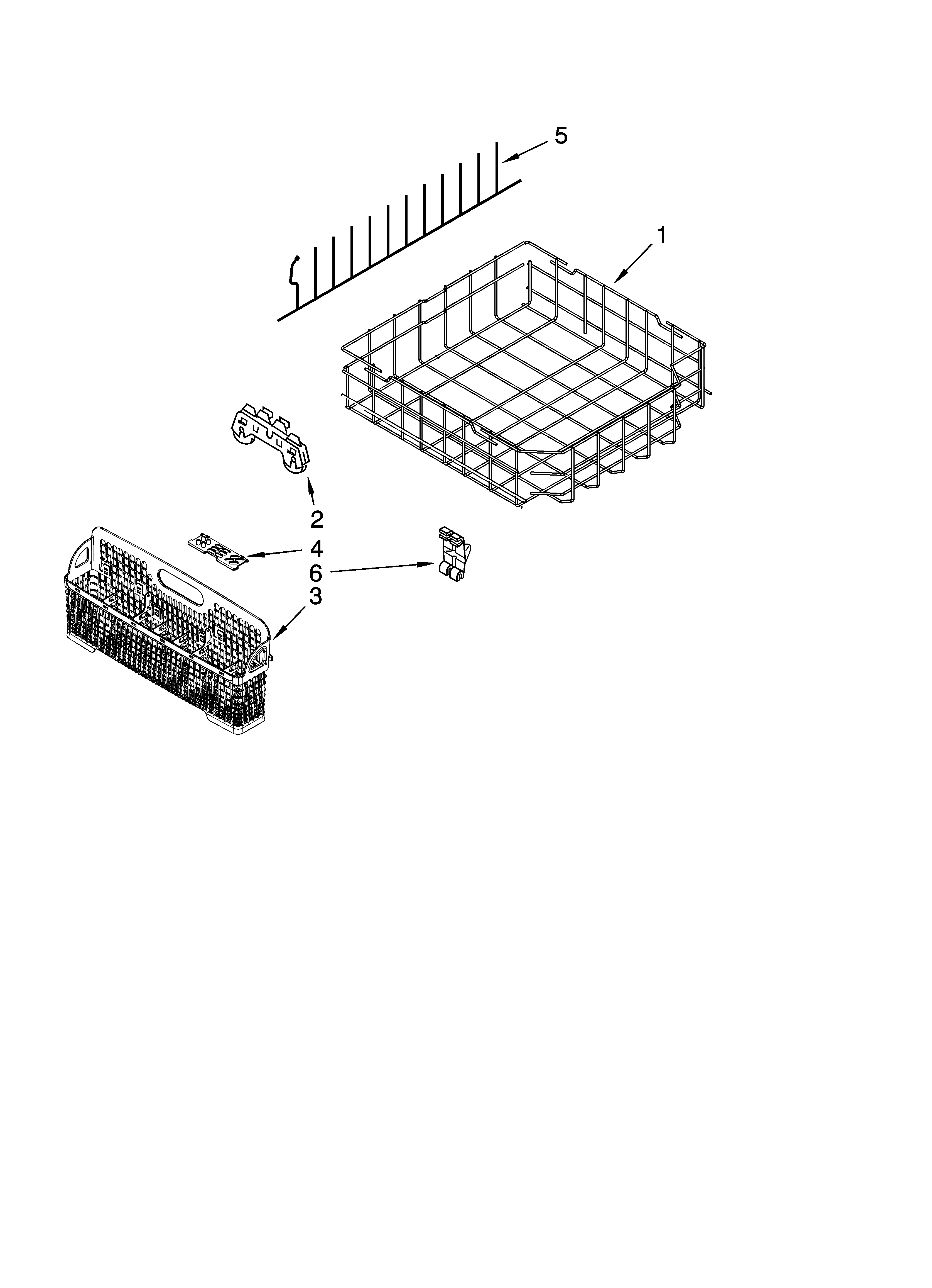 Lower rack parts, optional parts (not included)