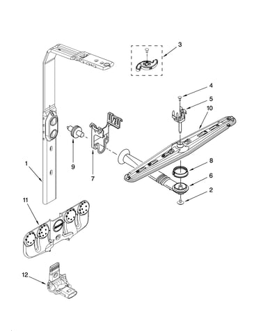 Upper wash and rinse parts