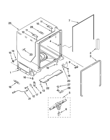 Tub and frame parts