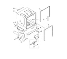 KitchenAid KUDT03STBL0 tub and frame parts diagram