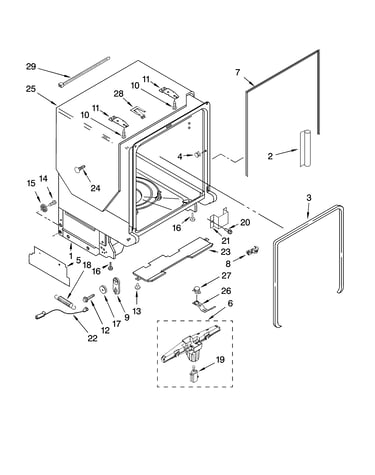 Tub and frame parts