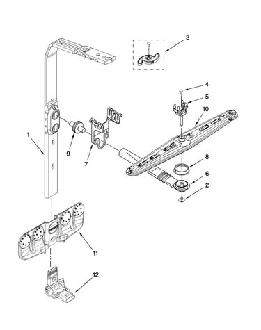 Upper wash and rinse parts