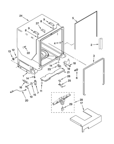 Tub and frame parts