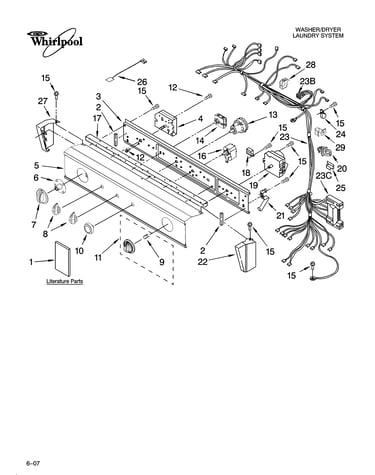 Washer/dryer control panel parts