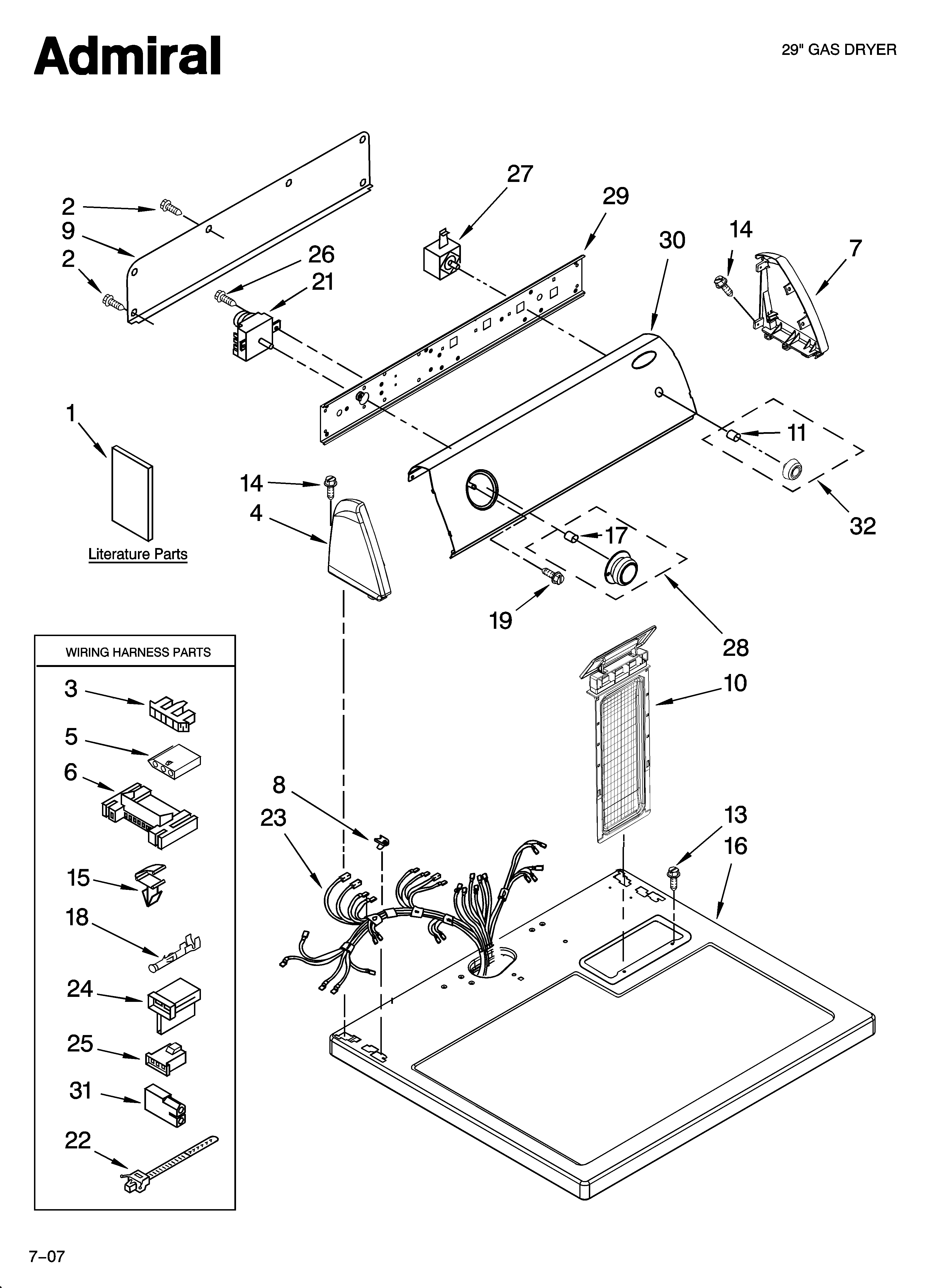 Top and console parts