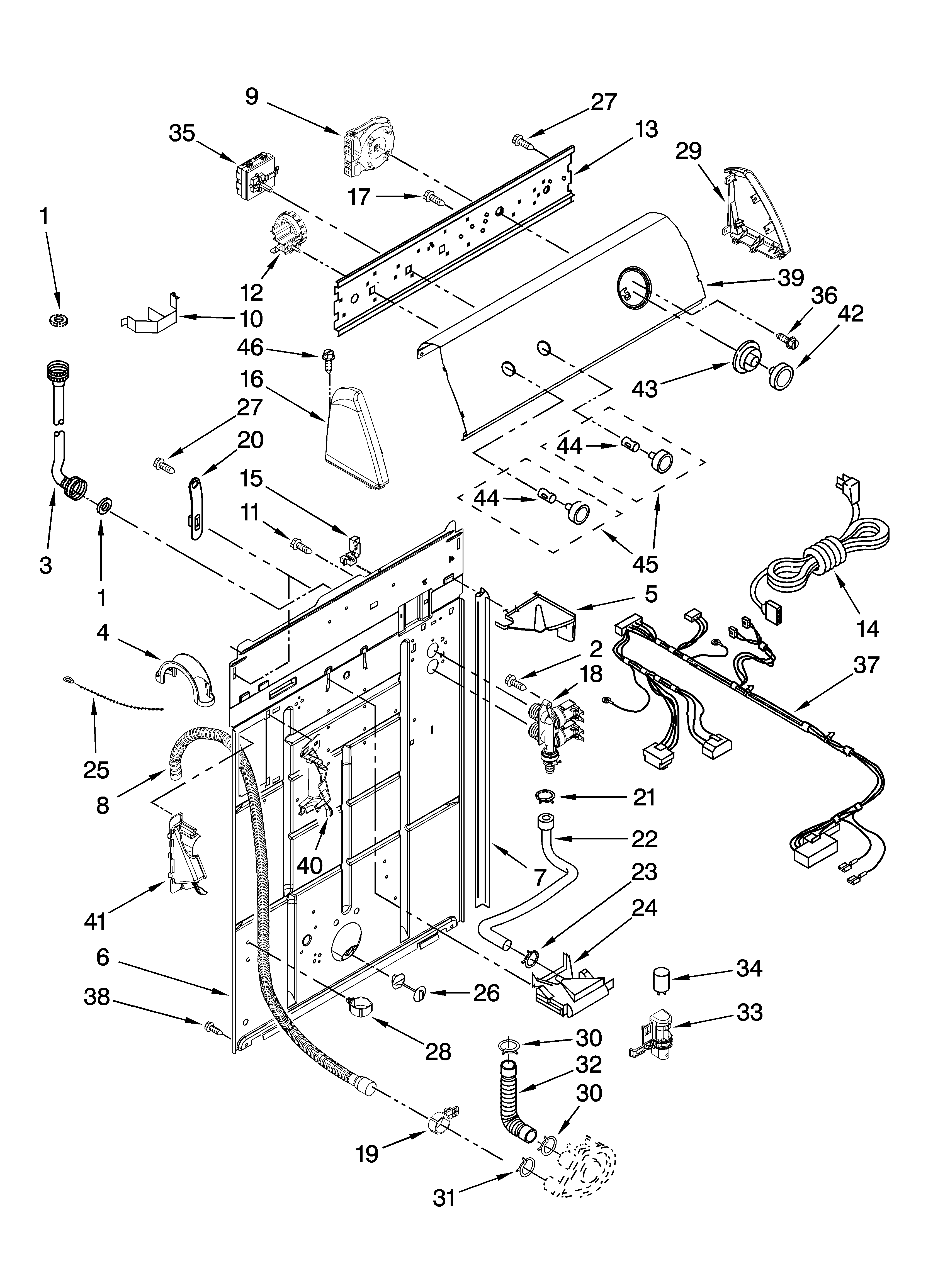 Controls and rear panel parts