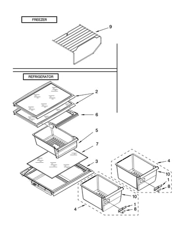 Shelf parts, optional parts