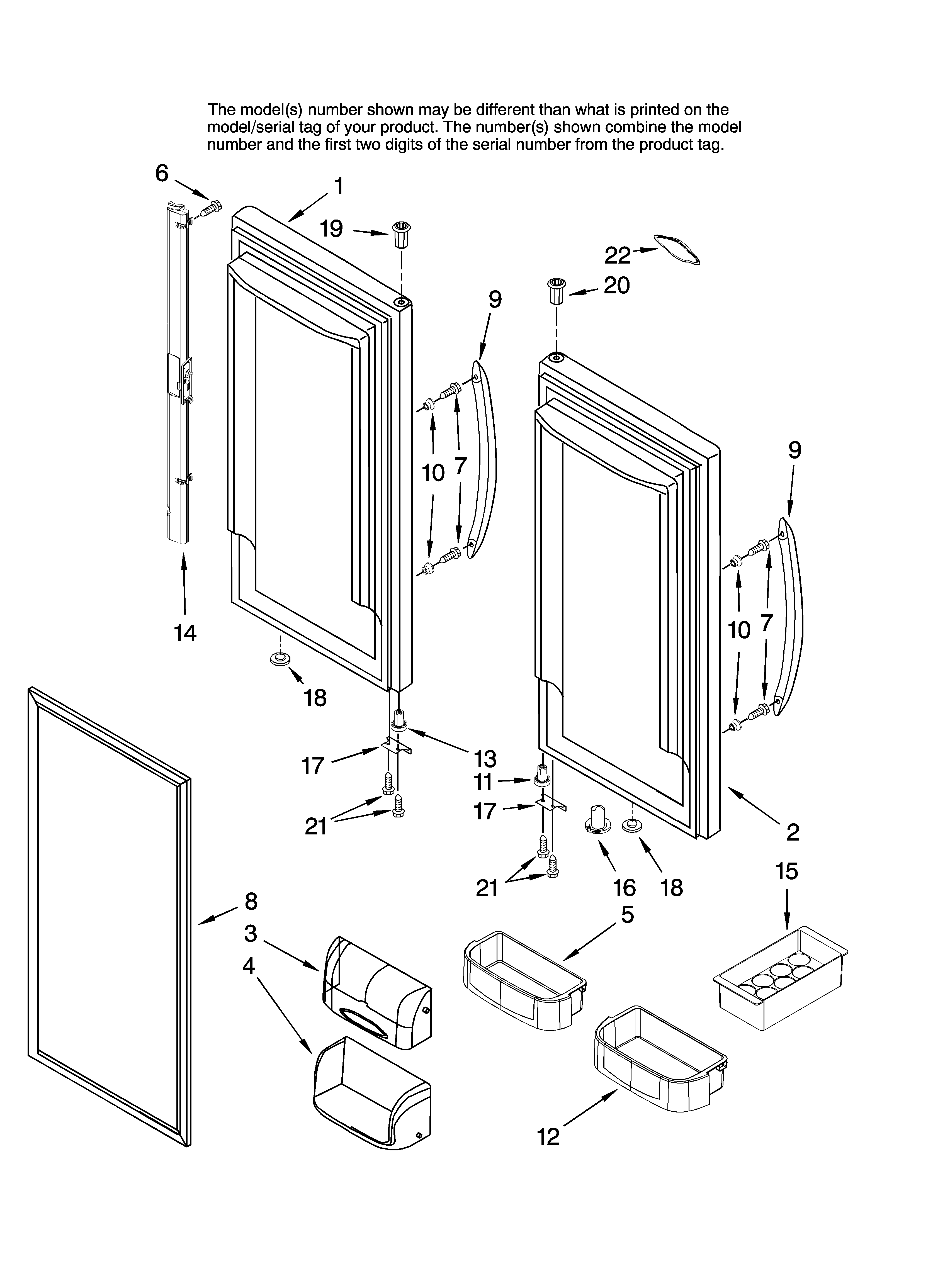 Refrigerator door parts
