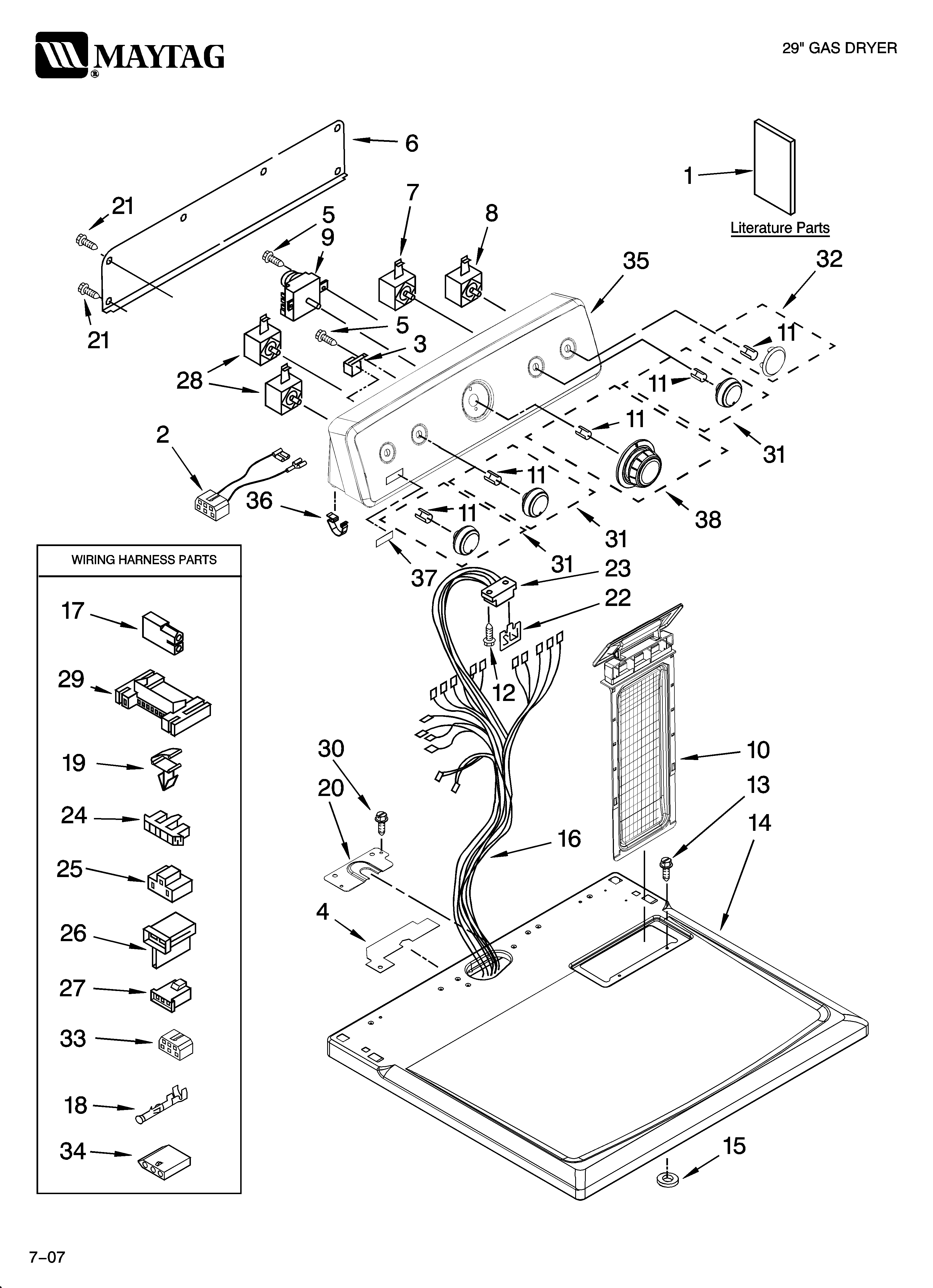 Top and console parts