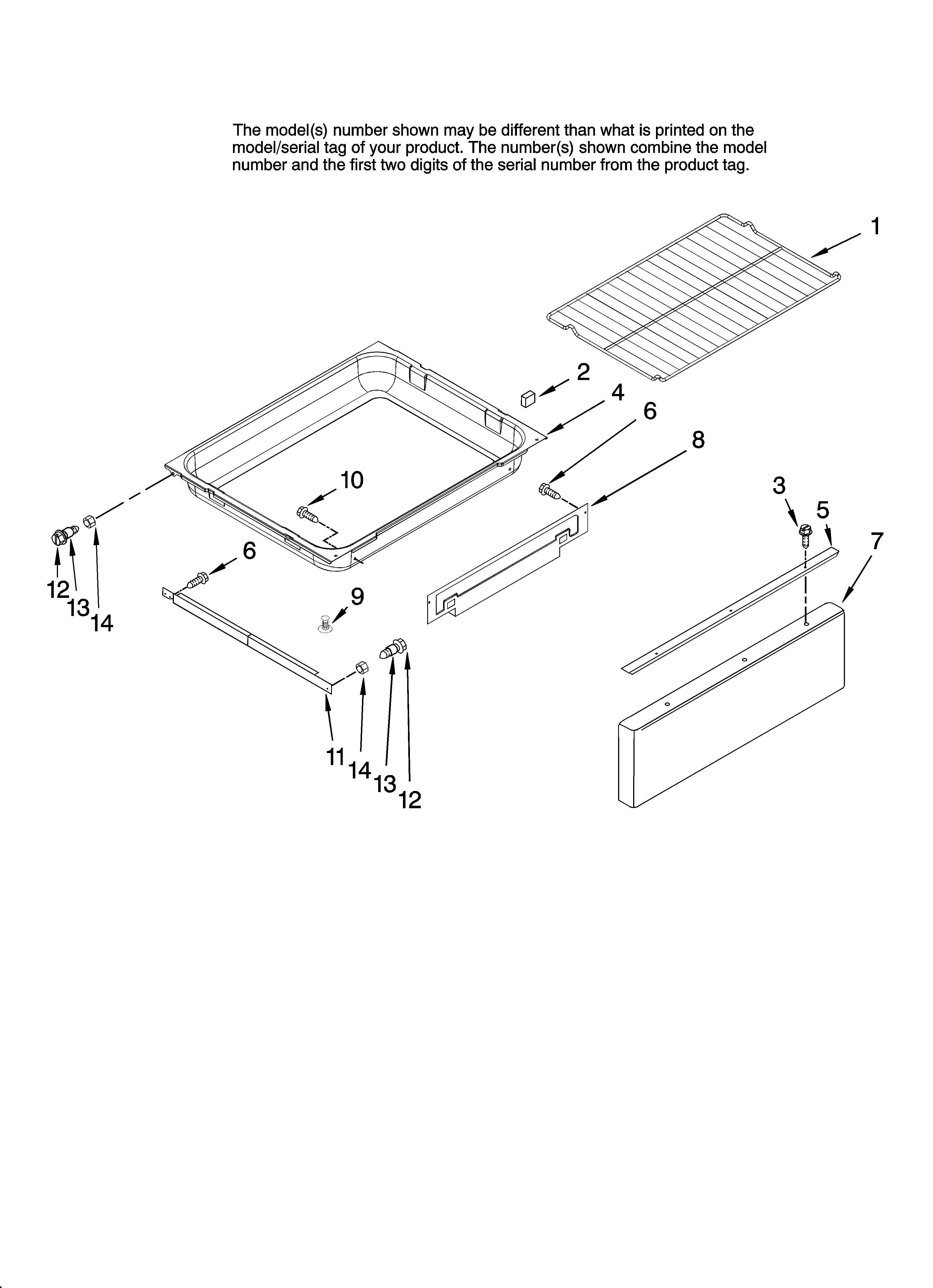 Drawer and rack parts, optional parts (not included)