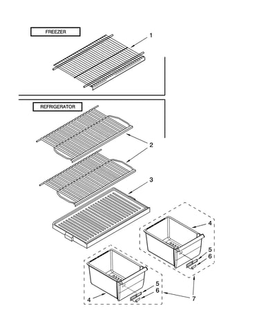 Shelf parts, optional parts (not included)