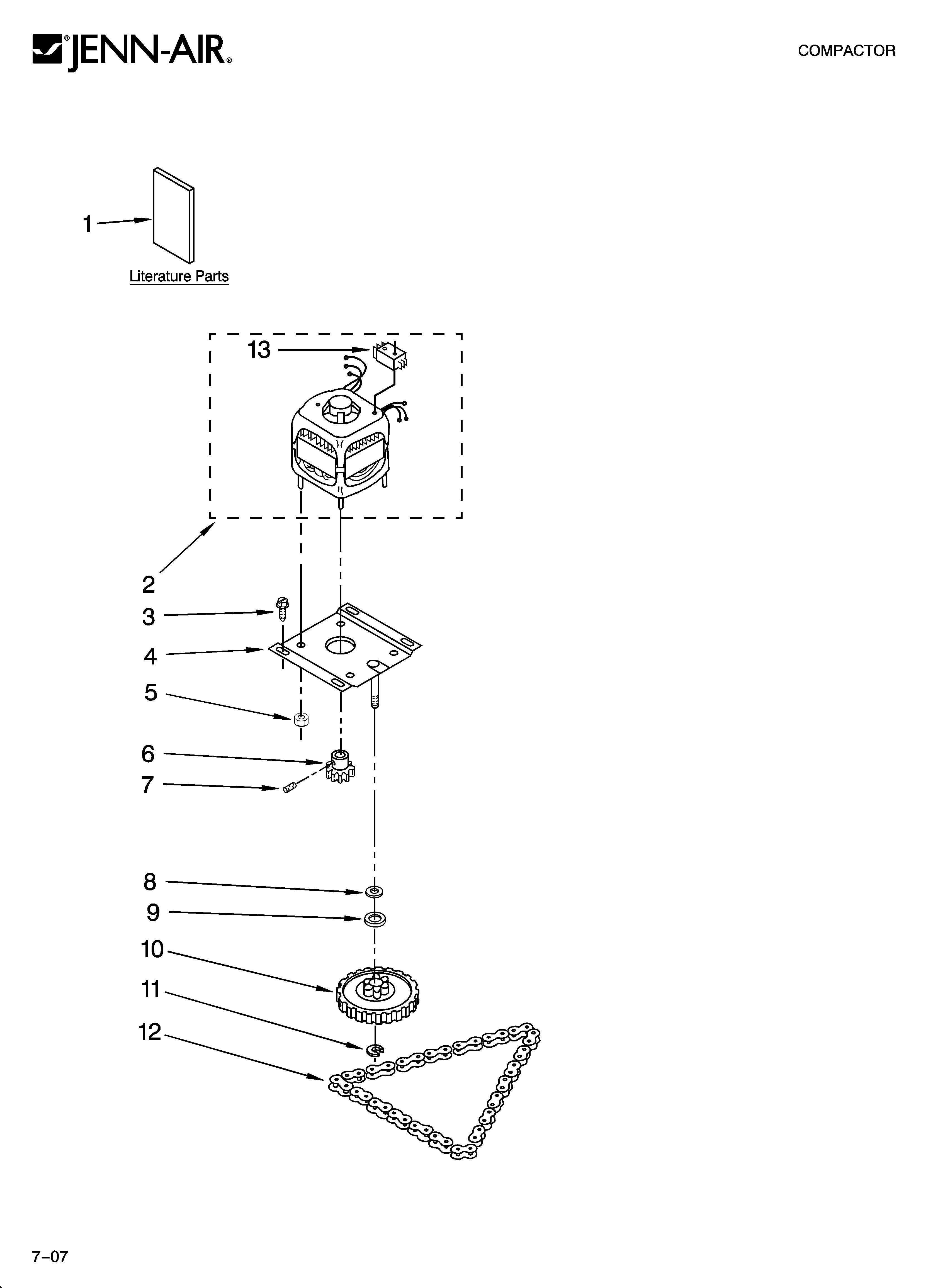 Motor and drive parts