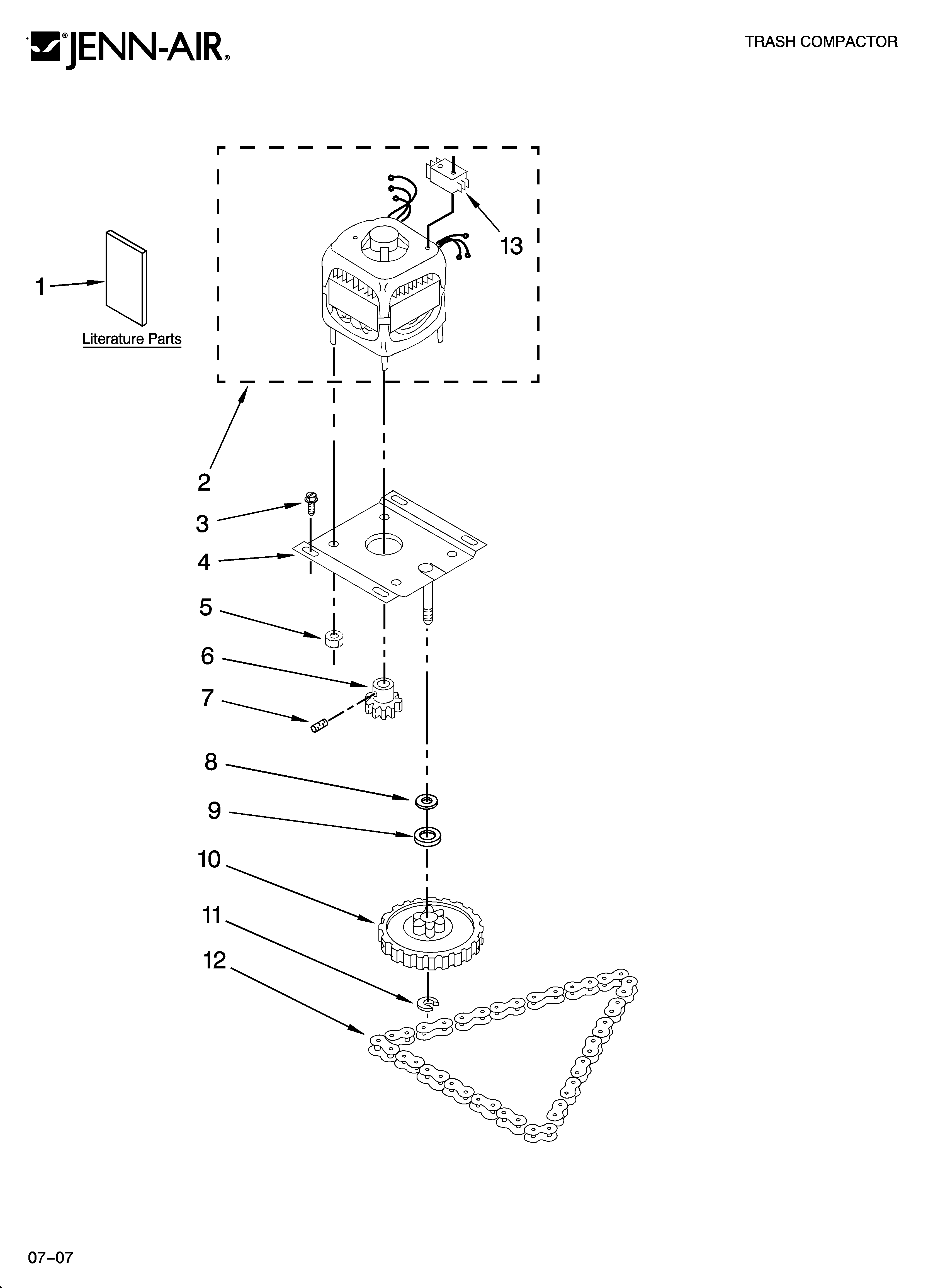 Motor and drive parts
