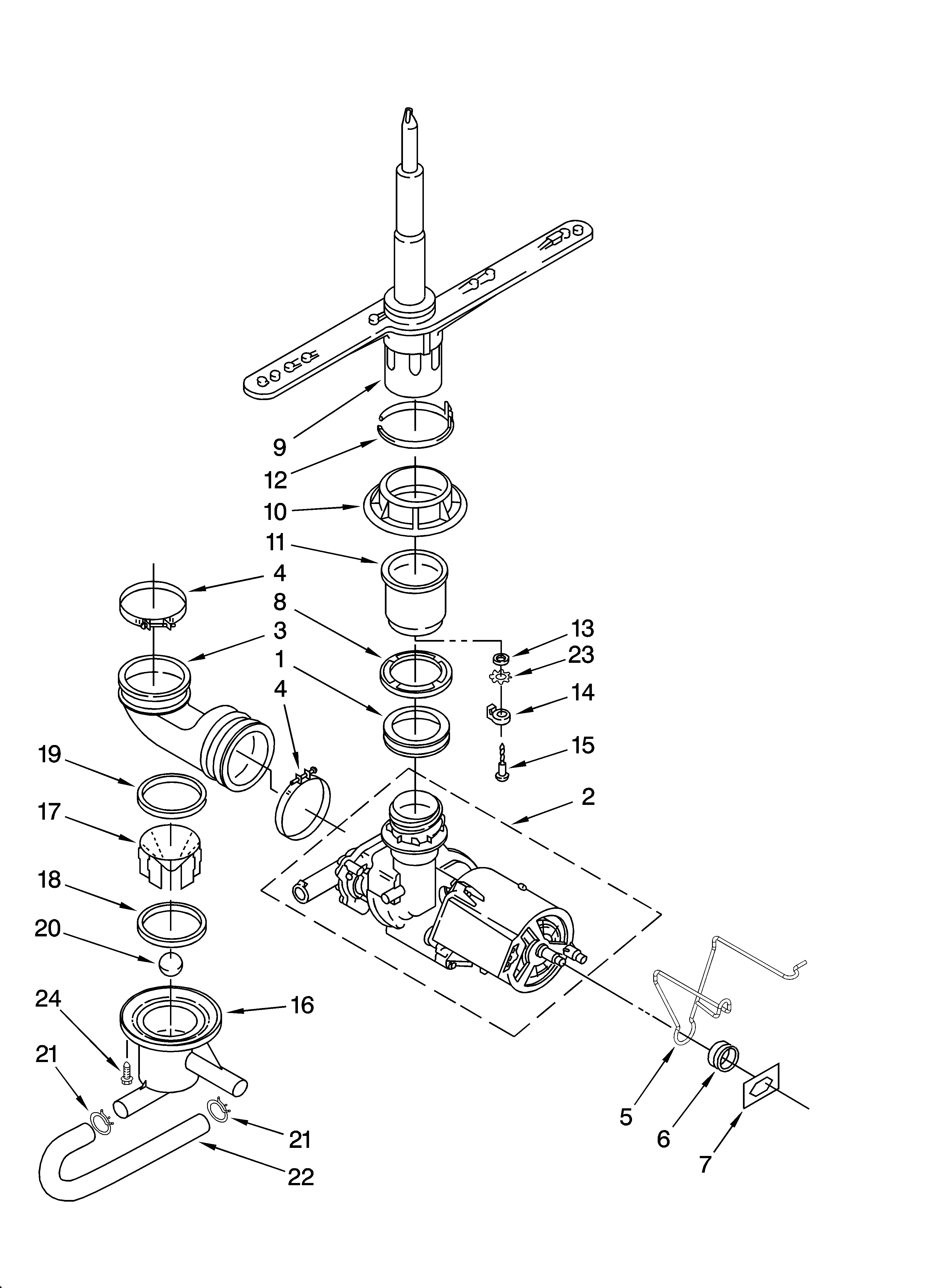 Pump and spray arm parts