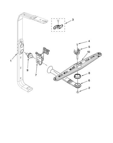 Upper wash and rinse parts