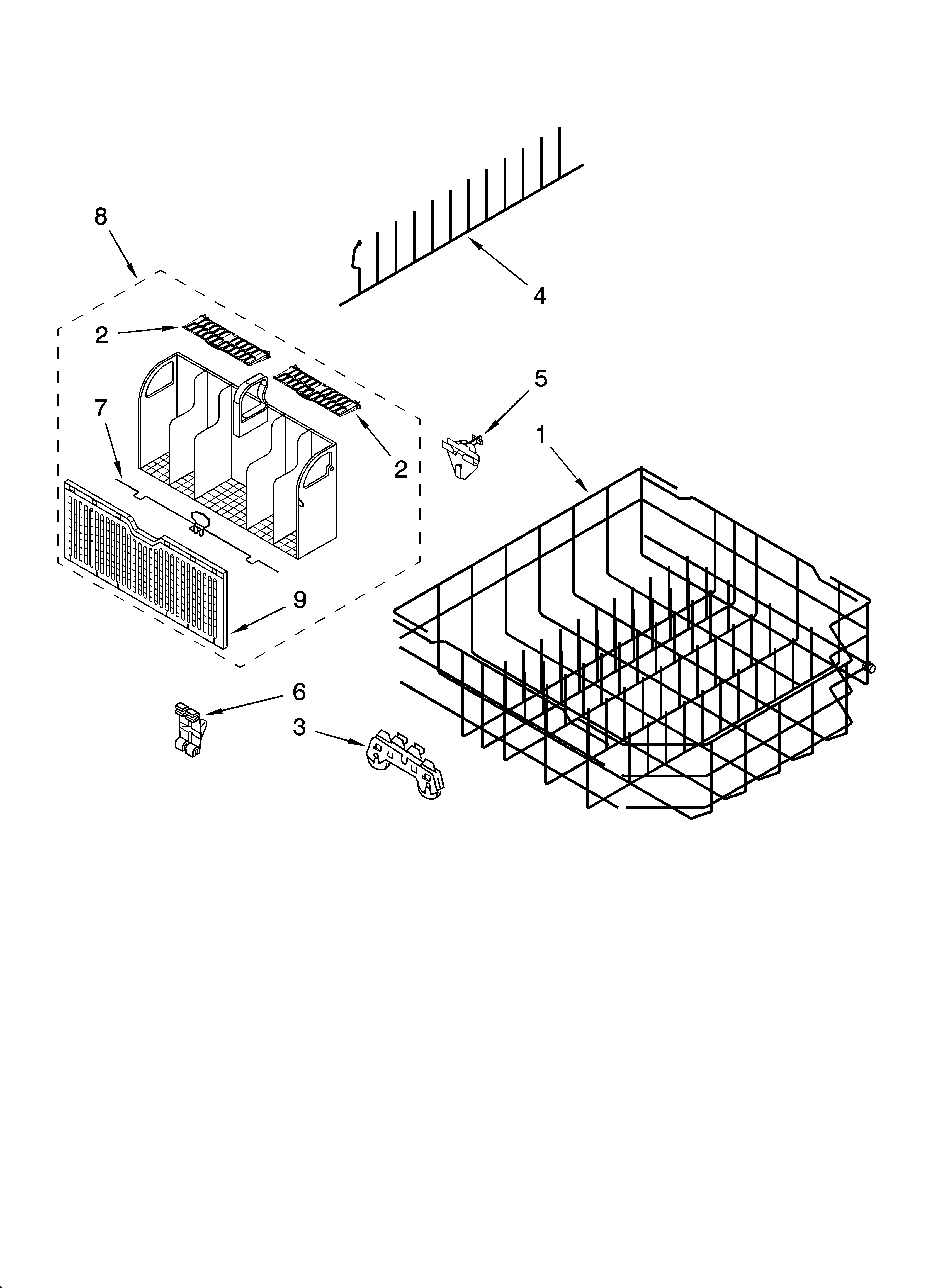 Lower rack parts, optional parts (not included)