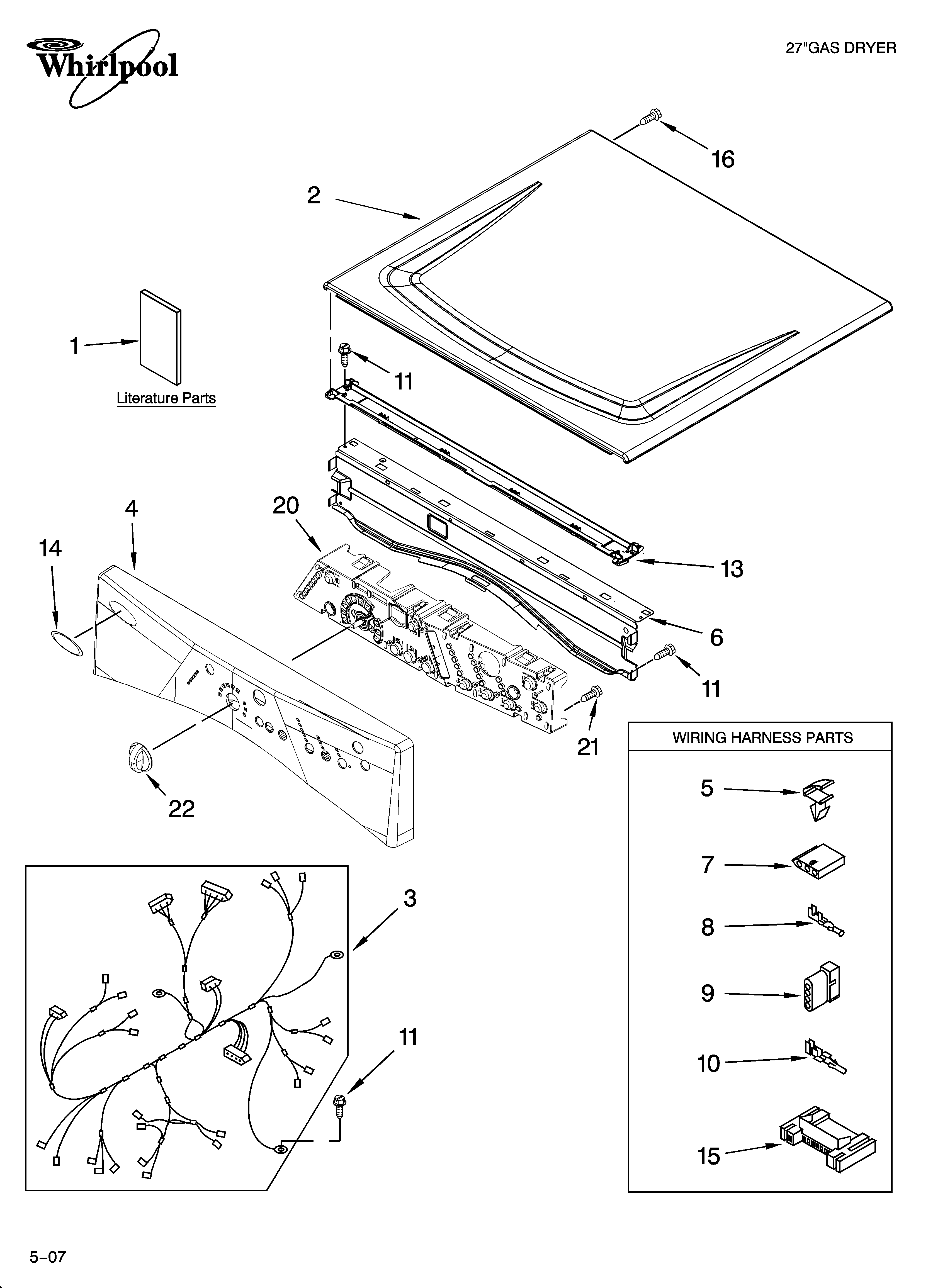 Top and console parts