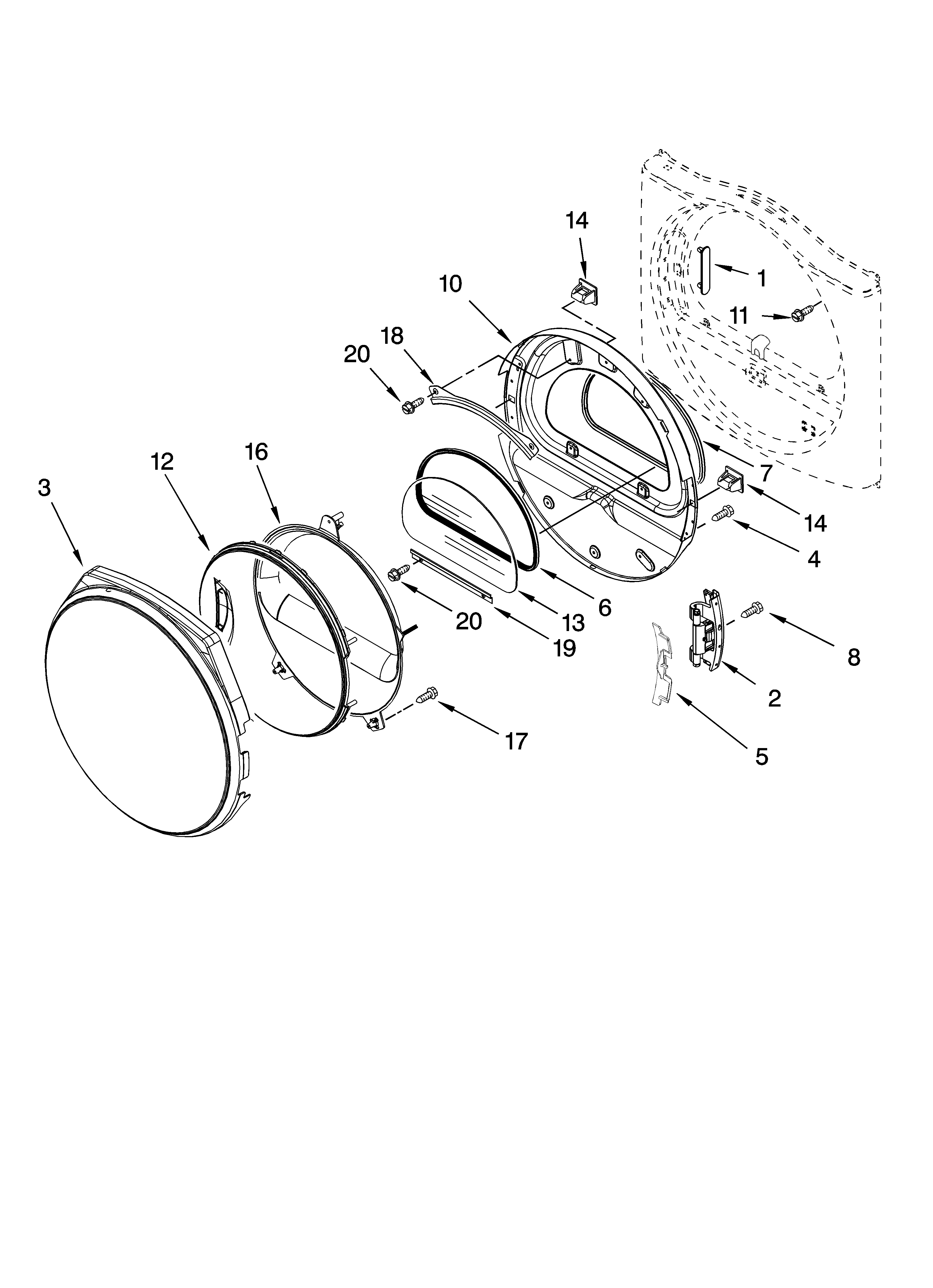 Door parts, optional parts (not included)