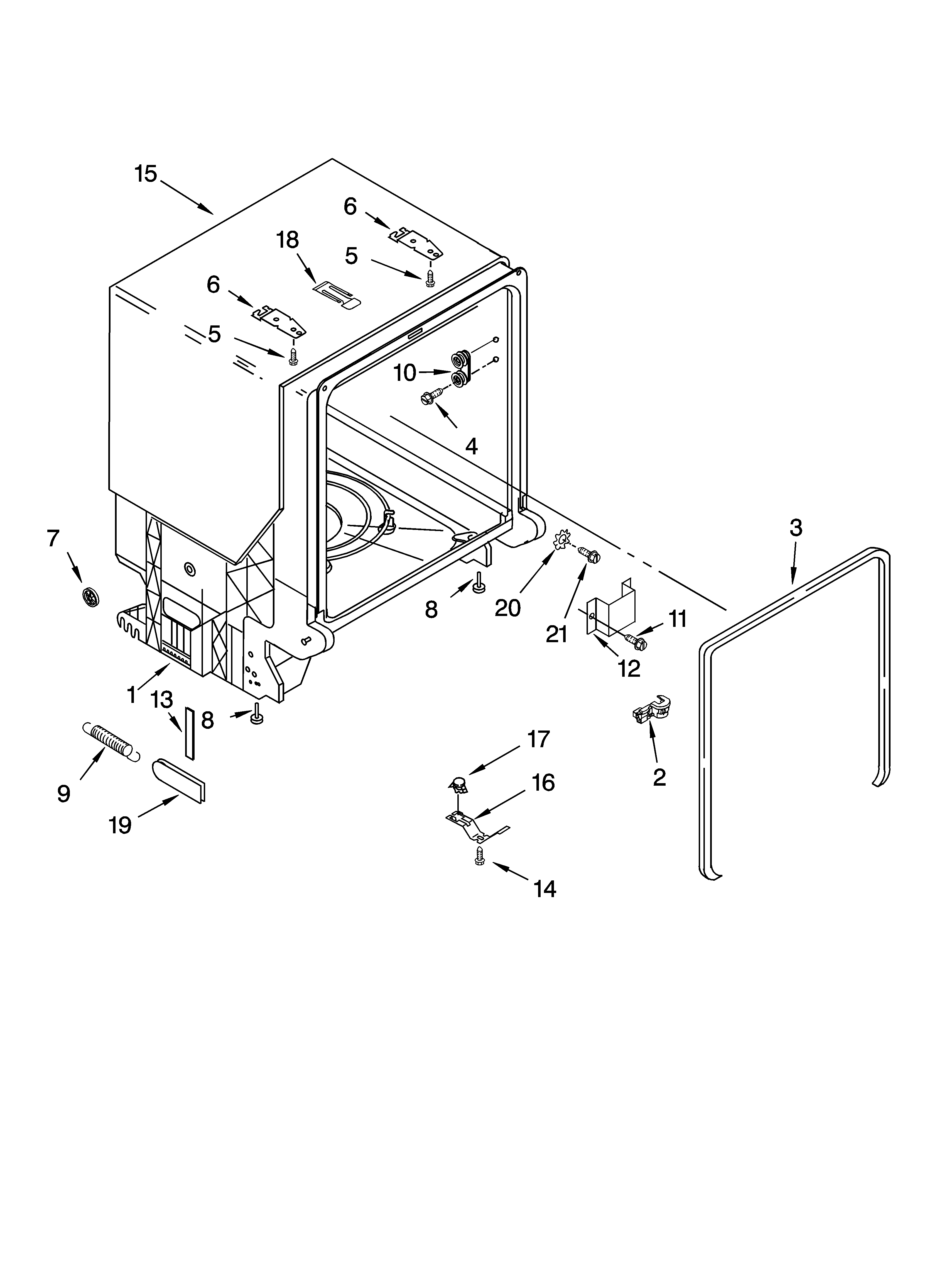 Tub and frame parts