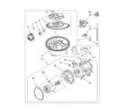Whirlpool DU1055XTST1 pump and motor parts diagram