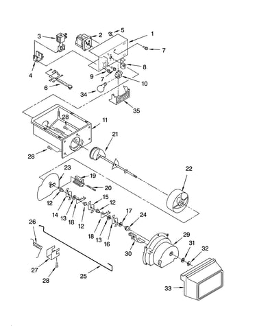 Motor and ice container parts