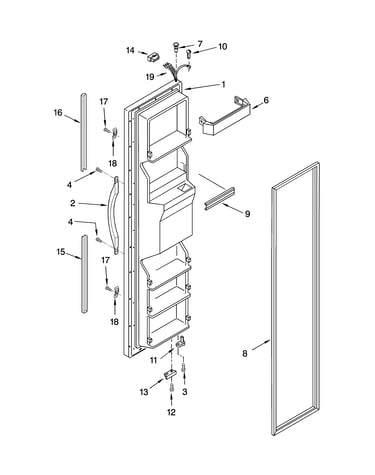 Freezer door parts