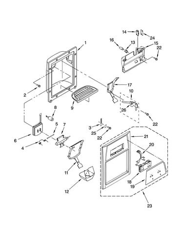 Dispenser front parts