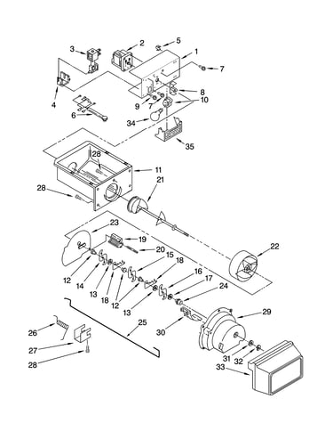 Motor and ice container parts