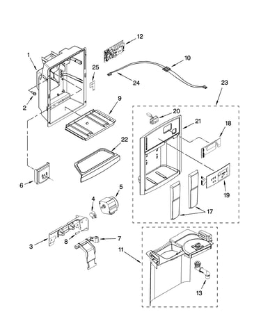 Dispenser front parts