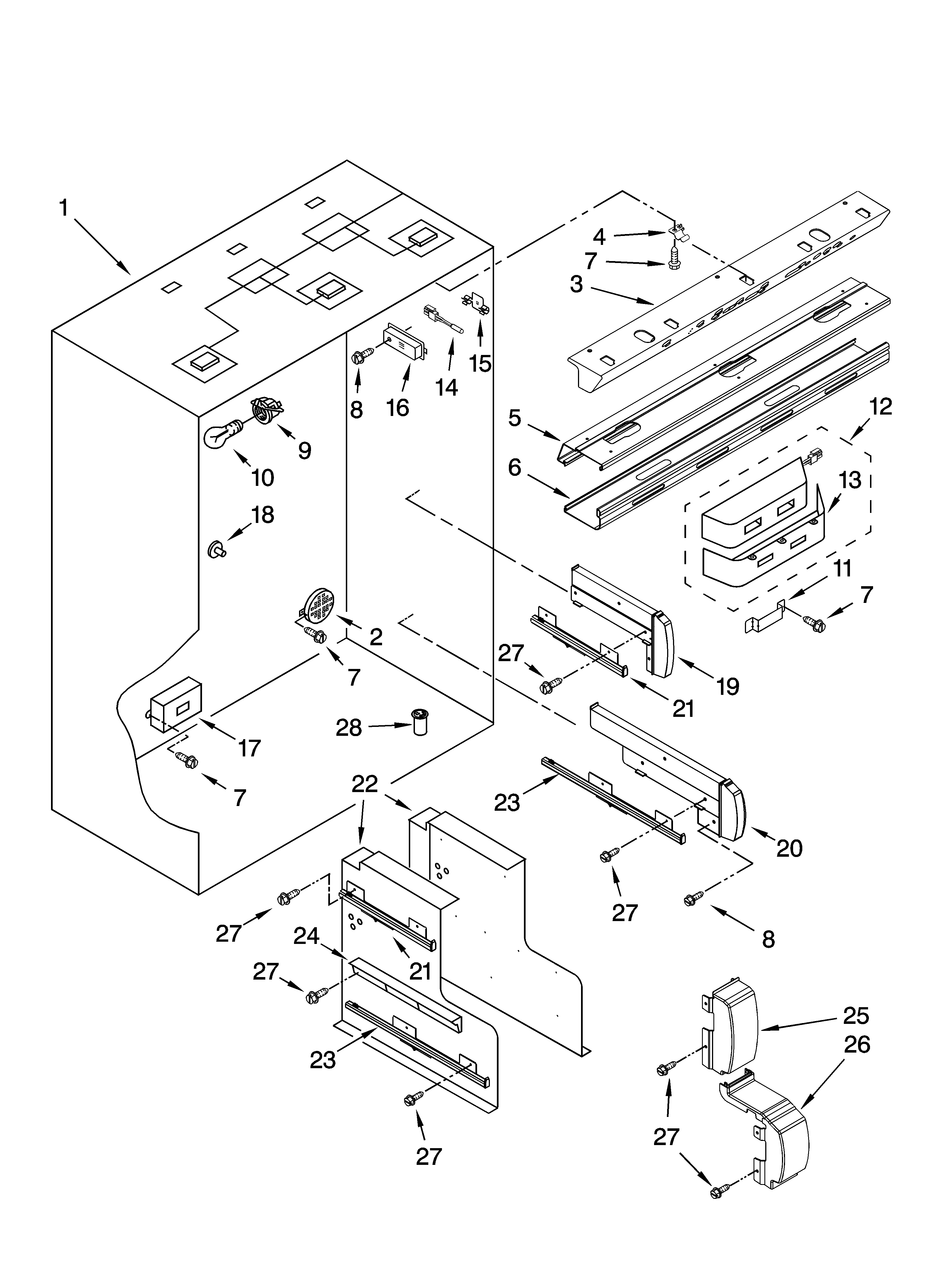 Refrigerator liner parts