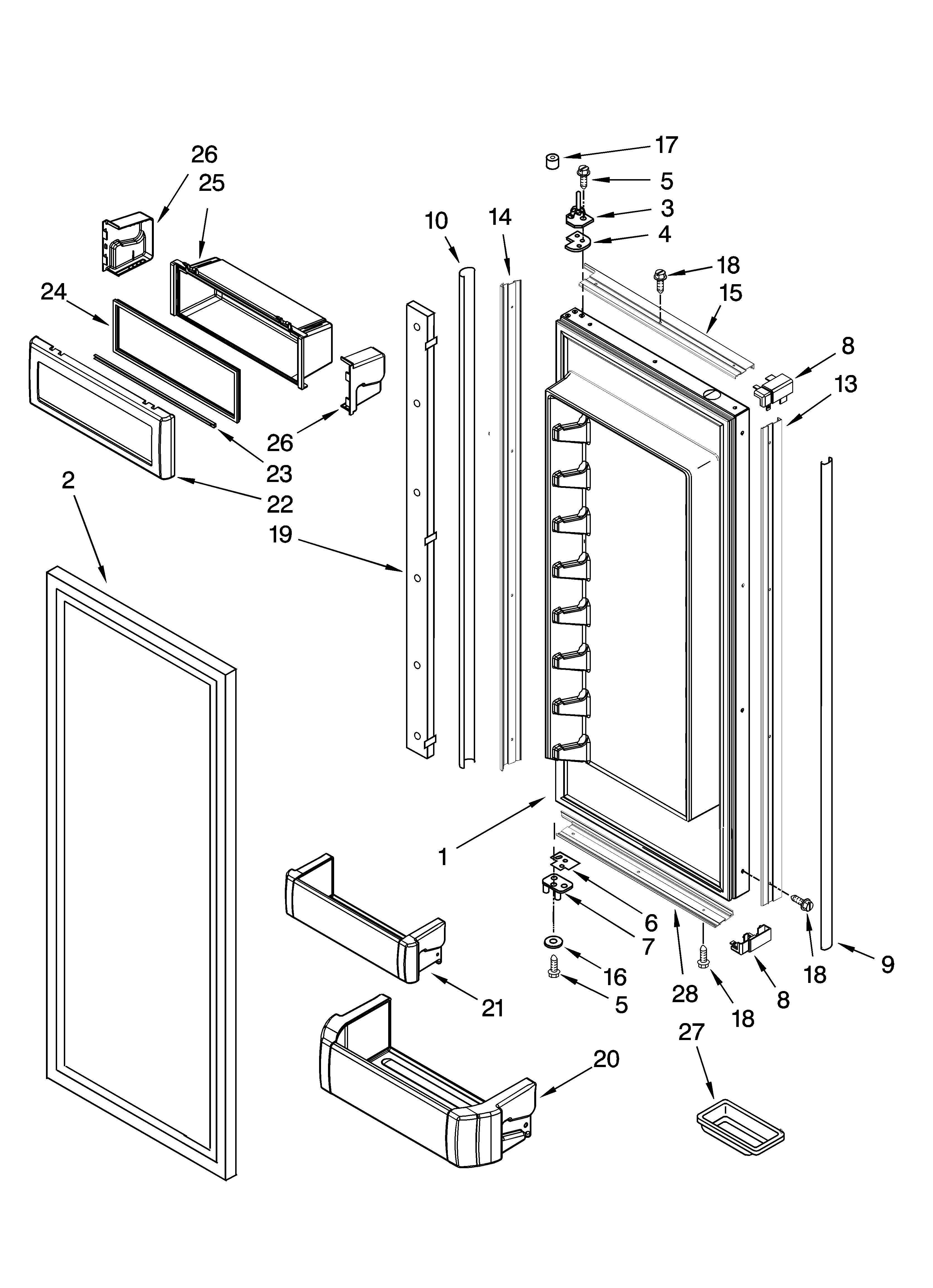 Refrigerator door parts
