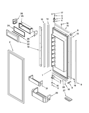 Refrigerator door parts