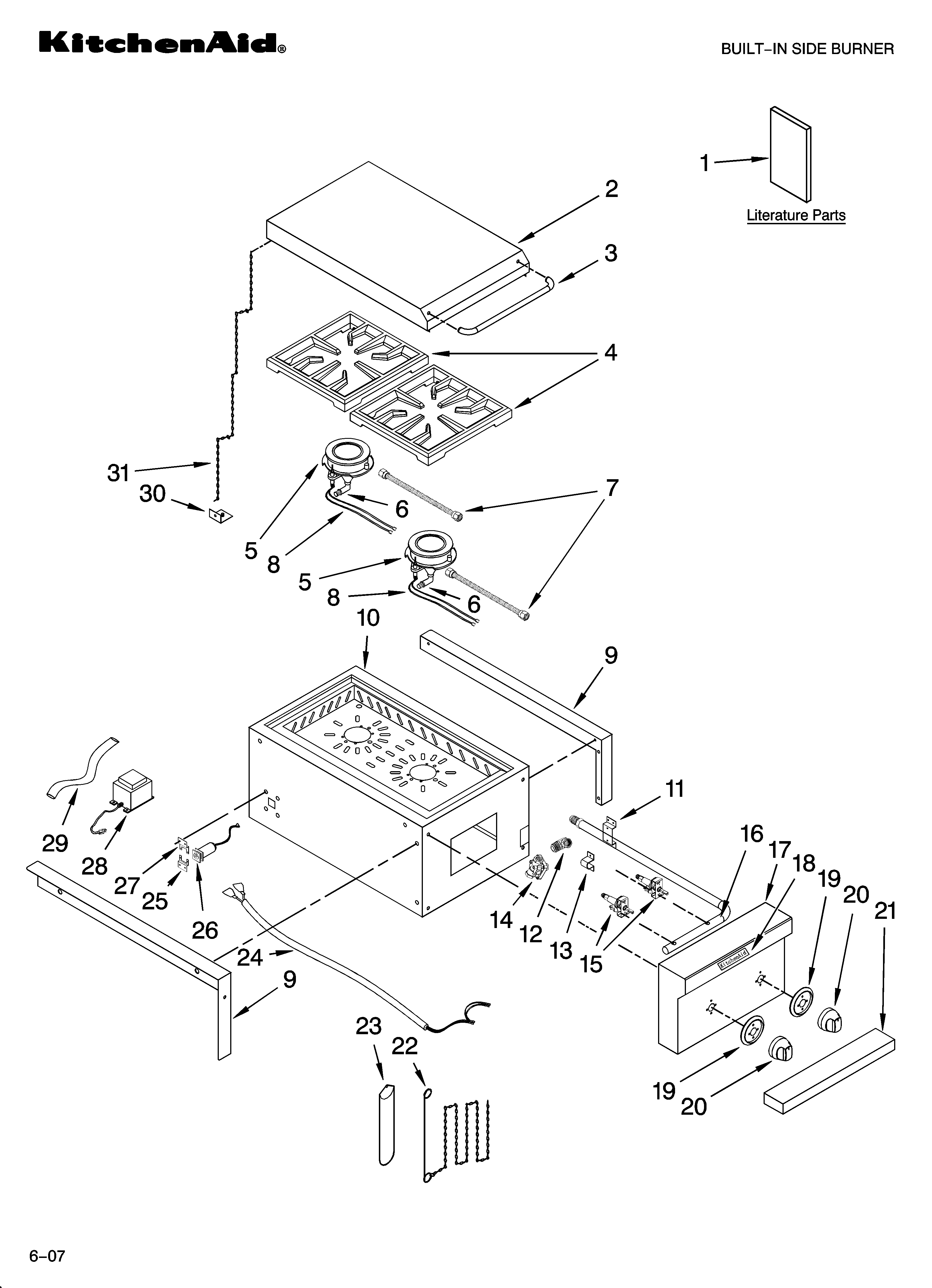 Side burner parts