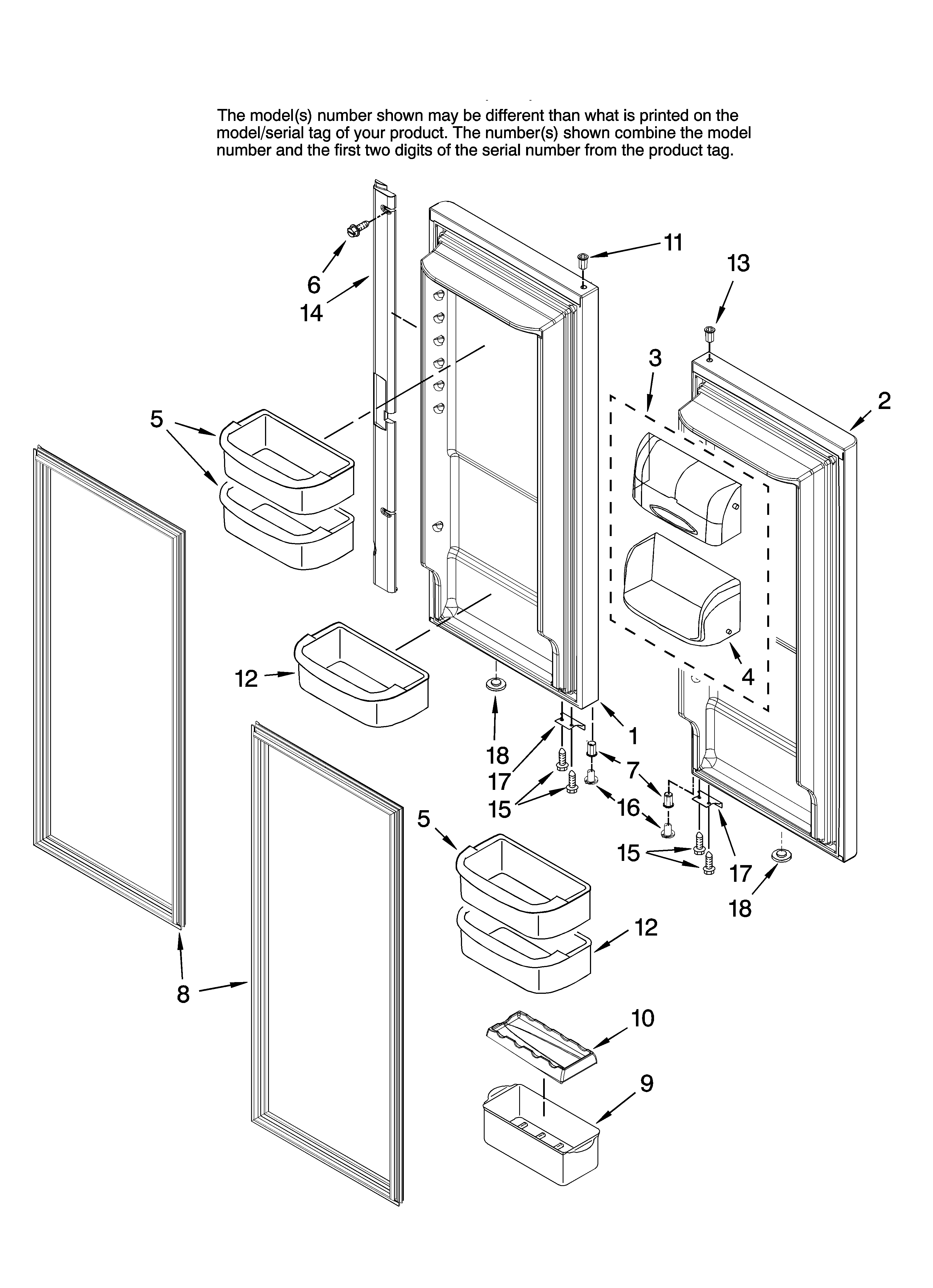 Refrigerator door parts